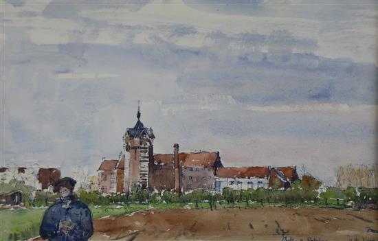 Paul Ayshford Lord Methuen (1886-1974) three watercolour and ink landscapes;